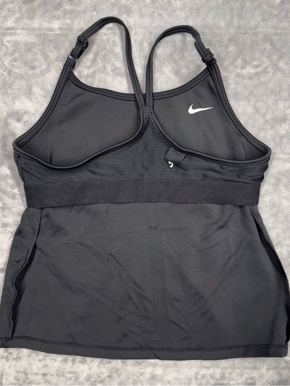 Nike Lightly Lined Black Slim Crossback Sports Tank - Picture 6 of 9